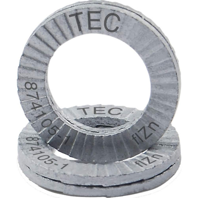 TEC Series TEC-M8-25 Wedge Lock Washer: 0.531" OD, 0.343" ID, Steel, SCM35 & 4130, Zinc-Plated