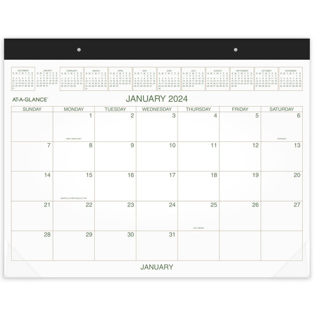 ACCO BRANDS USA, LLC AT-A-GLANCE GG25000024 2024 AT-A-GLANCE 2-Color Monthly Desk Pad Calendar, 21-3/4in x 17in, January To December 2024, GG250000
