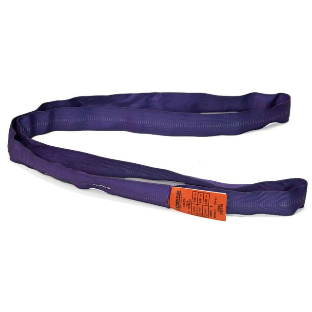 Stren-Flex ERS1-04 Round Sling: 1.5" Wide, 4' Long, 2,600 lb Vertical, 2,080 lb Choker, 5,200 lb Basket, Polyester