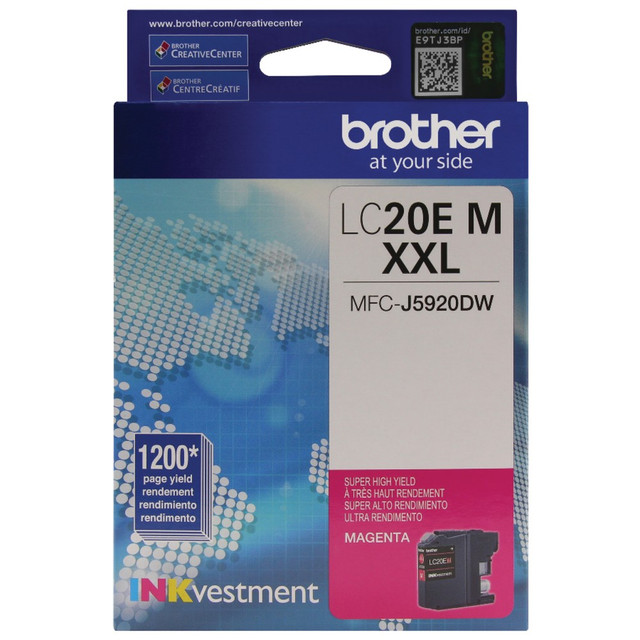 BROTHER INTL CORP LC20EM Brother LC20 Magenta Extra-High-Yield Ink Cartridge, LC20EM