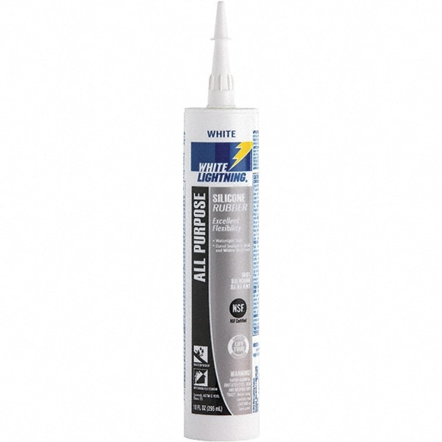 White Lightning W11120010 Joint Sealant: 10 oz Cartridge, White, RTV Silicone