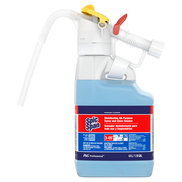 THE PROCTER & GAMBLE COMPANY 37000720010 Spic and Span Professional Disinfecting 3-In-1 Dilute 2 Go All-Purpose Spray And Glass Cleaner, 1.18 Gallon, Blue