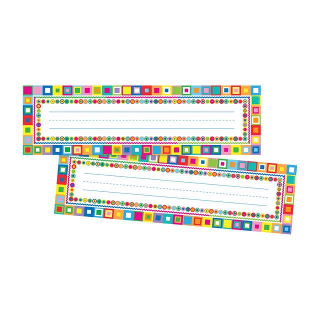 BARKER CREEK PUBLISHING, INC. BC3790 Barker Creek Single-Sided Name Plates, 12in x 3 1/2in, Retro, Pack Of 72 Name Plates