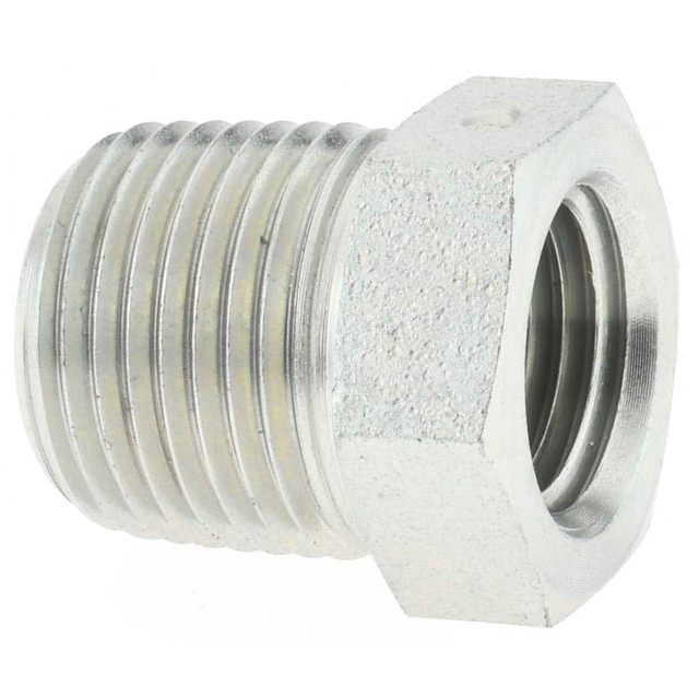 Parker KP79107 Industrial Pipe Bushing: 1/4" Female Thread, 3/8" Male Thread, MNPTF x FNPTF