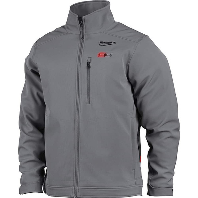 Milwaukee Tool M100G-21L Heated Jacket: Size Large, Gray, Polyester