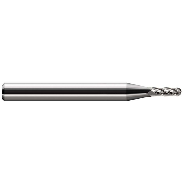 Harvey Tool 74115 Ball End Mill: 0.115" Dia, 0.345" LOC, 2 Flute, Solid Carbide