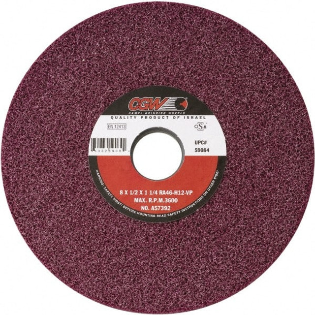 CGW Abrasives 59081 Surface Grinding Wheel: 7" Dia, 1/2" Thick, 1-1/4" Hole, 46 Grit, H Hardness
