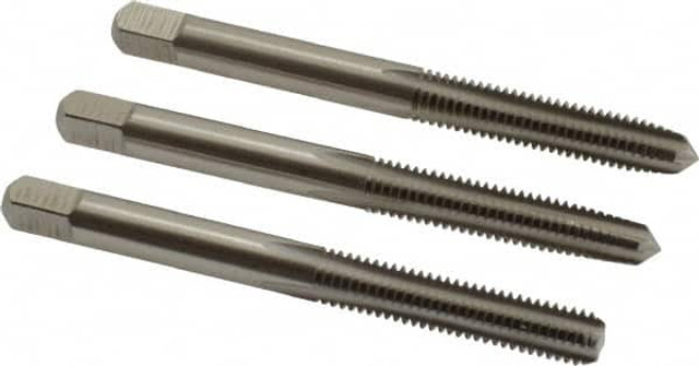 Cleveland C54392 Tap Set: #12-28 UNF, 4 Flute, Bottoming Plug & Taper, High Speed Steel, Bright Finish