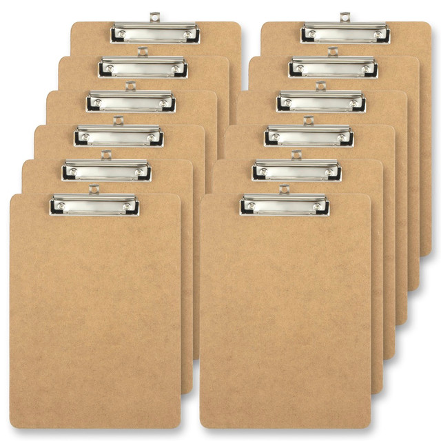 OFFICE DEPOT 10147  Brand Wood Clipboards, 9in x 12-1/2in, 100% Recycled Wood, Light Brown, Pack Of 12 Clipboards