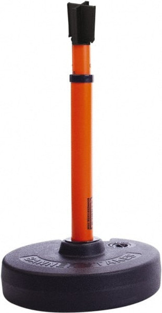 Banner Stakes PL4119 Barrier Post Base, Receiver Head & Stanchion: 22 to 42" High, Round Base