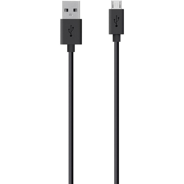 BELKIN, INC. Belkin F2CU012BT2M-BLK  MIXIT Micro USB ChargeSync Cable F2CU012bt2M-BLK - 6.56 ft USB Data Transfer/Power Cable for Smartphone - First End: 1 x 4-pin USB Type A - Male - Second End: 1 x 5-pin Micro USB Type B - Male - Black