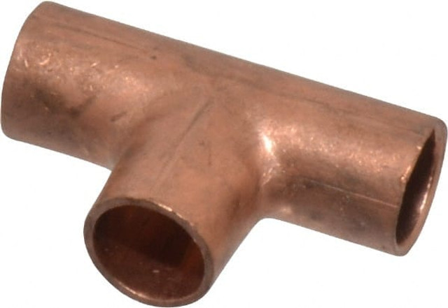 Mueller Industries W 40306 Wrot Copper Pipe Tee: 1/8" Fitting, C x C x C, Solder Joint