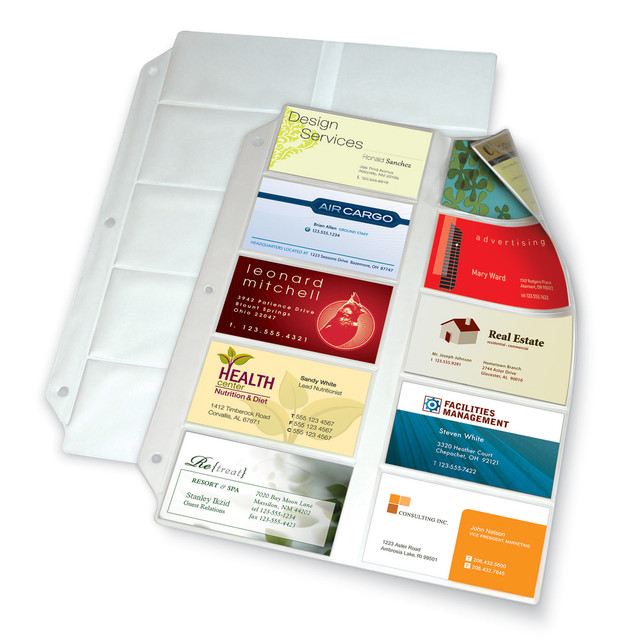 CARDINAL BRANDS, INC 7856 000 Office Depot Brand Business Collection Card File Binder Refill Pages, 8 1/2in x 11in, Pack Of 10