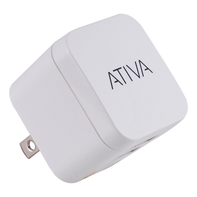 OFFICE DEPOT Ativa 45861  Dual-Port USB Wall Charger, White, 45861