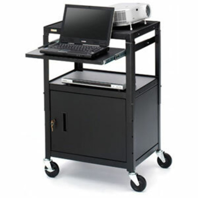 BRETFORD MANUFACTURING, INC. CA2642NSE Bretford CA2642NSE Adjustable Height Multipurpose Cart with Cabinet - Steel, Steel, Steel - Black BRETFORD MANUFACTURING, INC. CA2642NSE Bretford CA2642NSE Adjustable Height Multipurpose Cart with Cabinet - Steel, Steel, Steel - Black