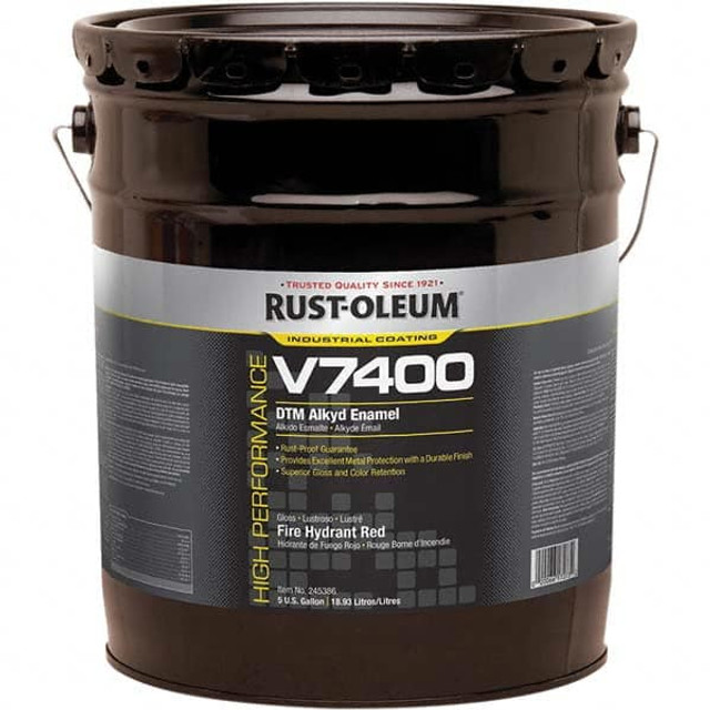 Rust-Oleum 245386 Industrial Enamel Paint: 50 gal, Gloss, Fire Hydrant Red