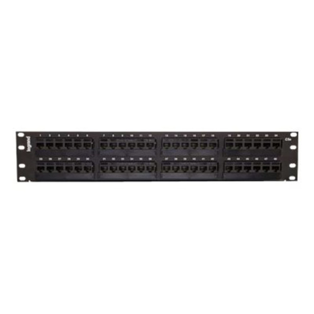 LASTAR INC. C2G 37198  48-Port Cat5E 110-Type Patch Panel - 48 Port(s) - 48 x RJ-45 - 2U High - Black - 19in Wide - Rack-mountable