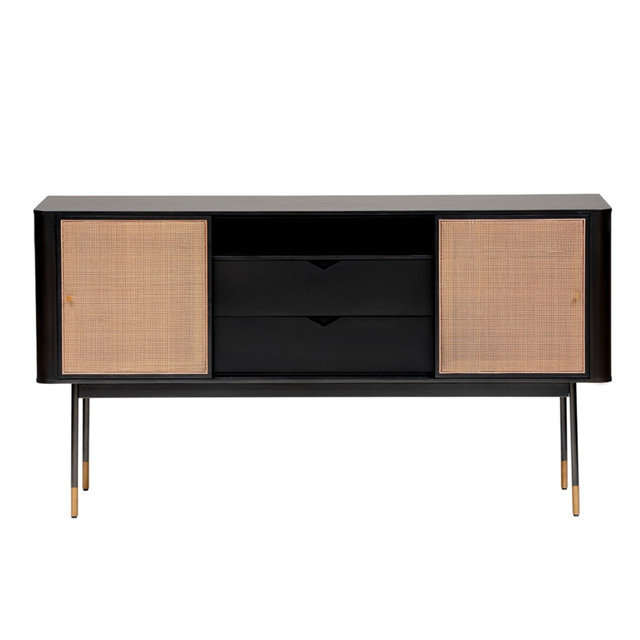 EURO STYLE, INC. Eurostyle 94216BLK  Miriam 60inW Sideboard, Black