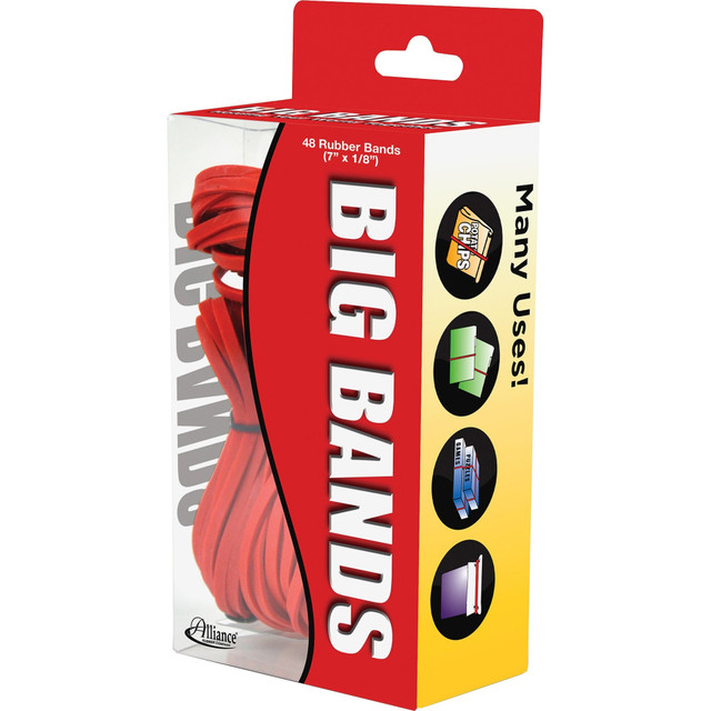 ALLIANCE RUBBER CO 00699 Alliance Rubber 00699 Big Bands - Large Rubber Bands for Oversized Jobs - 48 Pack - 7in x 1/8in - Red