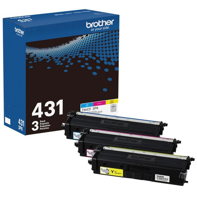 BROTHER INTL CORP TN4313PK Brother TN-431 Cyan, Magenta, Yellow Toner Cartridges, Pack Of 3, TN-431 combo BROTHER INTL CORP TN4313PK Brother TN-431 Cyan, Magenta, Yellow Toner Cartridges, Pack Of 3, TN-431 combo