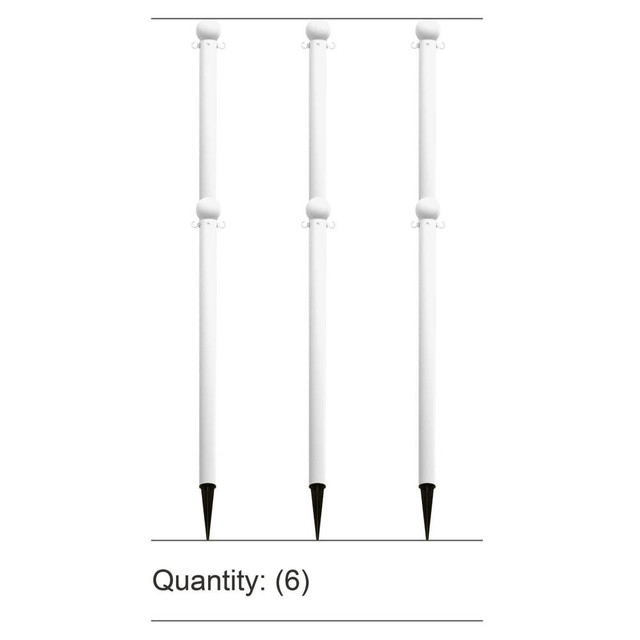 Mr. Chain 70301-6 Pedestrian Barrier Kits; Chain Material: Polyethylene ; Post Material: HDPE ; Surface Pattern: Solid Color ; Chain Color: White ; Post Color: White ; Chain Trade Size: 8in