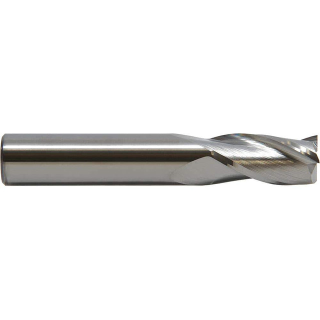 M.A. Ford. 11612500T Square End Mill: 1/8'' Dia, 3/8'' LOC, 1/8'' Shank Dia, 1-1/2'' OAL, 3 Flutes, Solid Carbide
