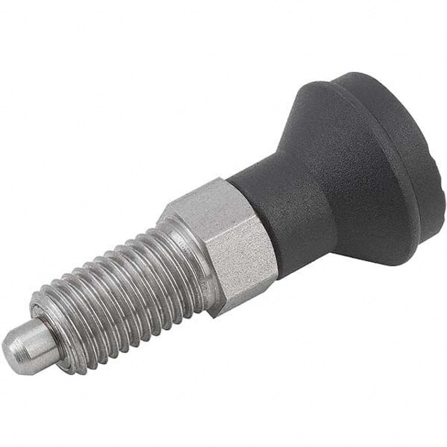 KIPP K0339.11105 M10x1, 15mm Thread Length, 5mm Plunger Diam, Locking Pin Knob Handle Indexing Plunger