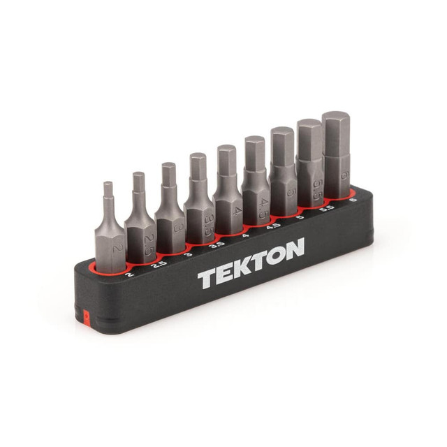 Tekton DZX93002 9-pc. 1/4 in. Hex Insert Bit Set (Hex - metric) Holder