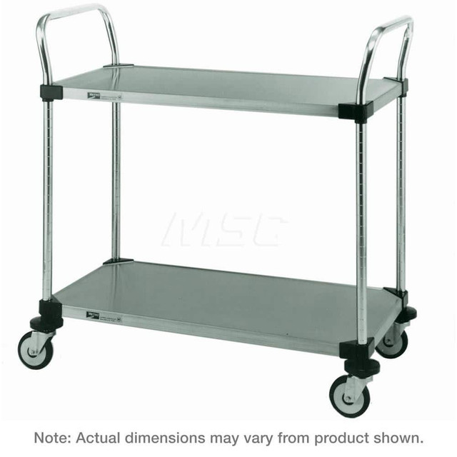 Metro MW108 Utility Cart: 39" OAH, 304 Stainless Steel, Silver