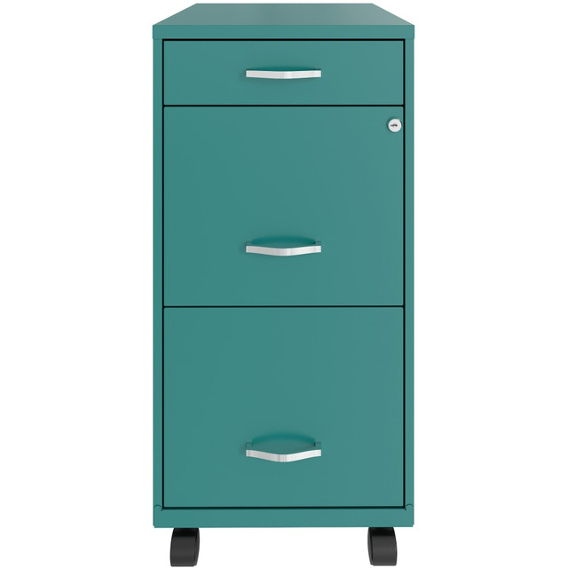 OFFICE DEPOT 25113 Realspace SOHO Organizer 18inD Vertical 3-Drawer Mobile File Cabinet, Teal