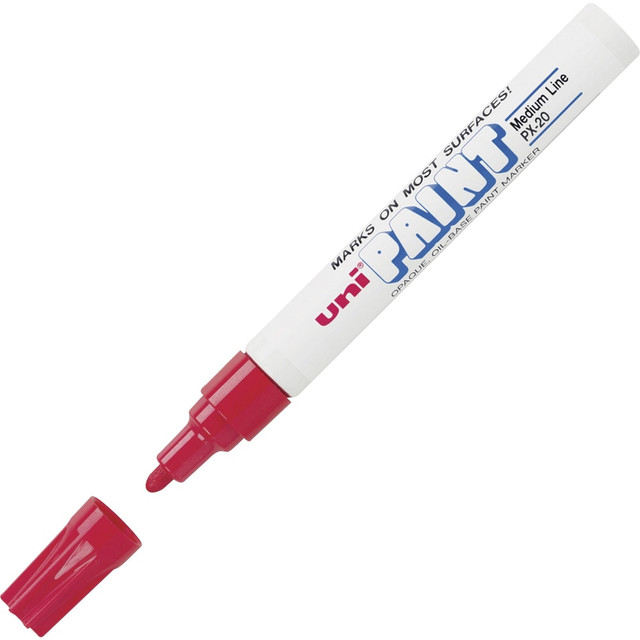 MITSUBISHI PENCIL CO.UK LTD 63602 Uni-Ball Uni-Paint Oil-Base Medium Line Markers - Medium Marker Point - Red Oil Based Ink - White Barrel - 1 Each MITSUBISHI PENCIL CO.UK LTD 63602 Uni-Ball Uni-Paint Oil-Base Medium Line Markers - Medium Marker Point - Red Oil Based Ink - White Barrel - 1 Each