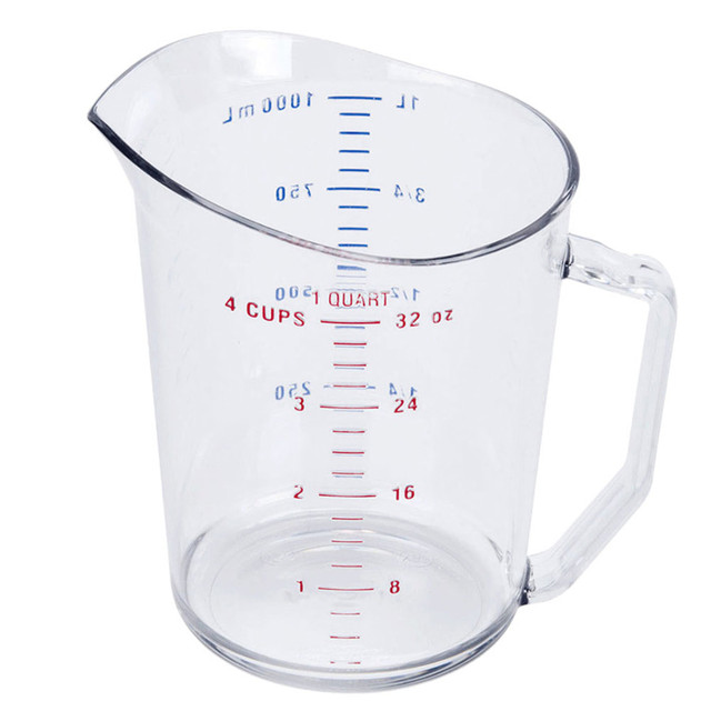 CAMBRO MFG. CO. Hoffman CB100MCCW135  Measuring Cups, 1 Qt, Clear, Pack Of 12 Measuring Cups