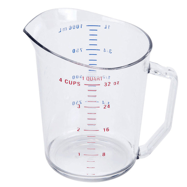 CAMBRO MFG. CO. CB100MCCW135 Hoffman Measuring Cups, 1 Qt, Clear, Pack Of 12 Measuring Cups