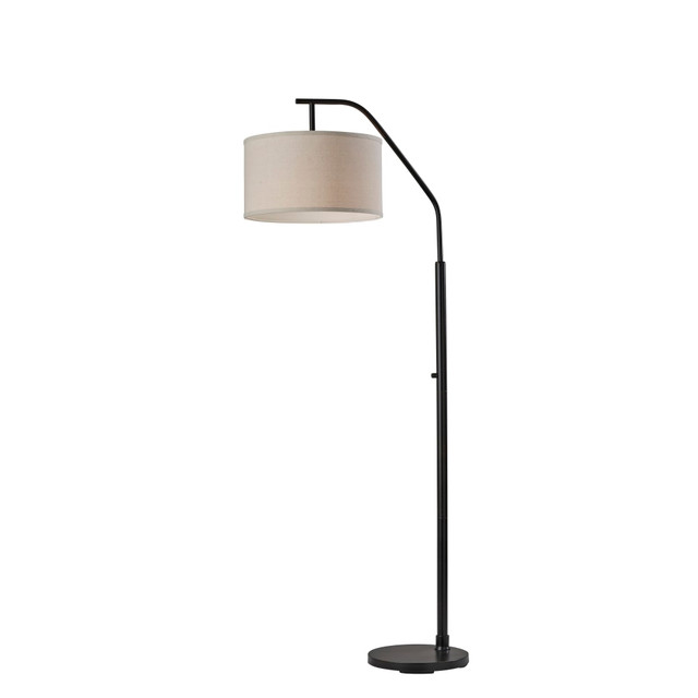 ADESSO INC Adesso SL1140-01  Simplee Max Floor Lamp, 66inH, Oatmeal Shade/Black Base