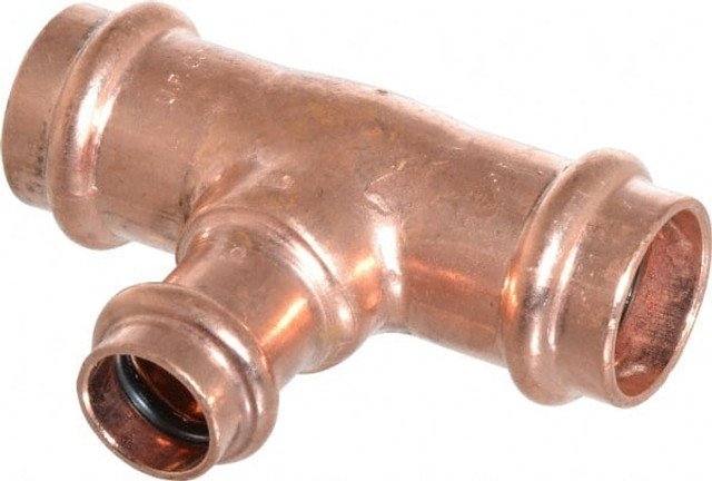 NIBCO 9098550PC Wrot Copper Pipe Tee: 3/4" x 3/4" x 1/2" Fitting, P, Press Fitting, Lead Free