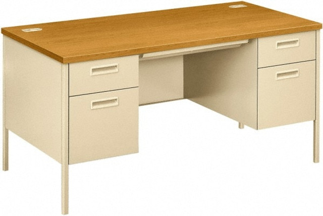 Hon HONP3262CL Desk: Laminate Top & Metal Base, Harvest