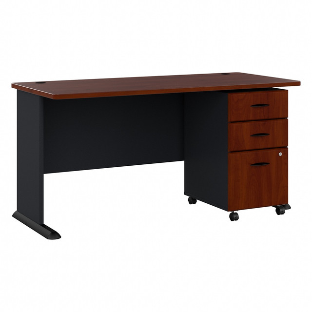 BUSH INDUSTRIES INC. SRA003HCSU Bush Business Furniture Office Advantage 60inW Computer Desk With Mobile File Cabinet, Hansen Cherry, Standard Delivery BUSH INDUSTRIES INC. SRA003HCSU Bush Business Furniture Office Advantage 60inW Computer Desk With Mobile File Cabinet, Hansen Cherry, Standard Delivery