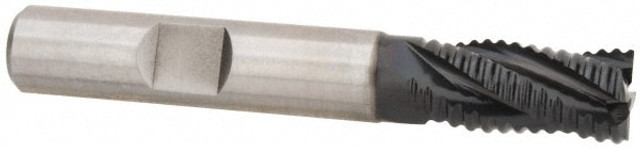 Hertel 62852538 Roughing End Mill: 3/8" Dia, 4 Flutes, Single End, Cobalt