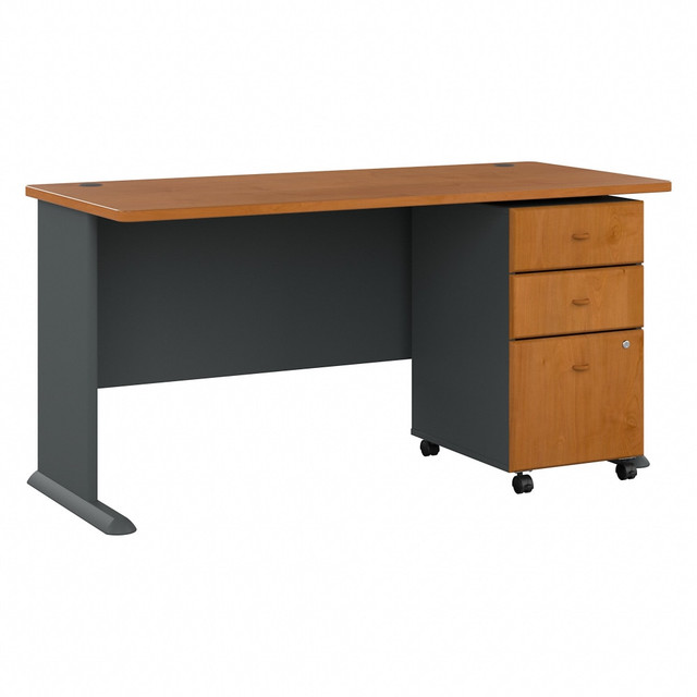 BUSH INDUSTRIES INC. SRA003NCSU Bush Business Furniture Office Advantage 60inW Computer Desk With Mobile File Cabinet, Natural Cherry/Slate, Standard Delivery BUSH INDUSTRIES INC. SRA003NCSU Bush Business Furniture Office Advantage 60inW Computer Desk With Mobile File Cabinet, Natural Cherry/Slate, Standard Delivery