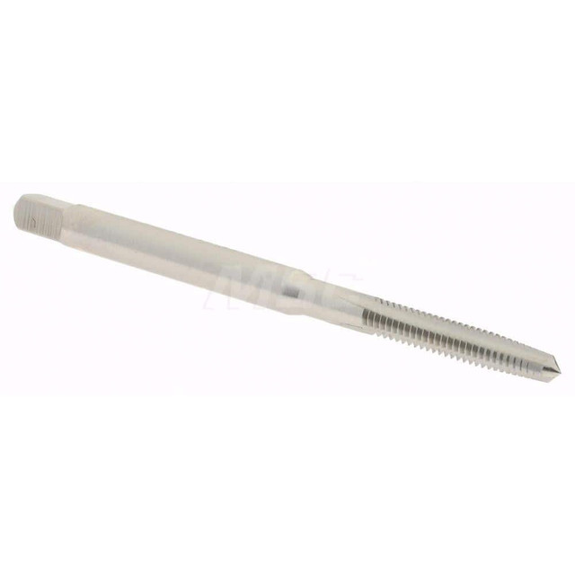 Hertel K008100AS Straight Flute Tap: #4-48 UNF, 3 Flutes, Taper, 2B Class of Fit, High Speed Steel, Bright/Uncoated