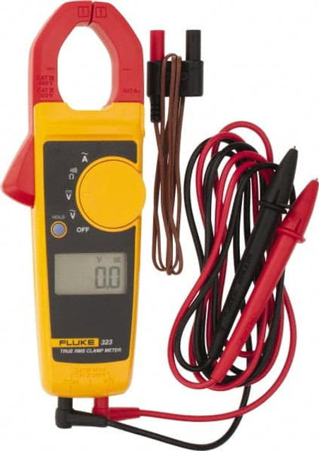 Fluke FLUKE- 323 Clamp Meter: CAT III & CAT IV, 1.18" Jaw, Clamp On Jaw