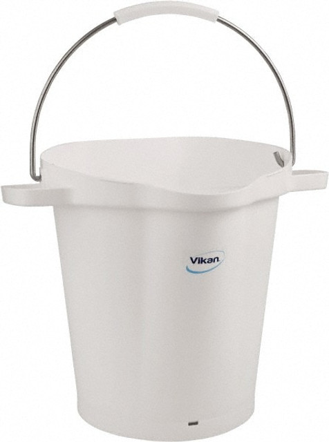 Vikan 56925 5 Gal, 18" High, Polypropylene Round White Single Pail with Pour Spout