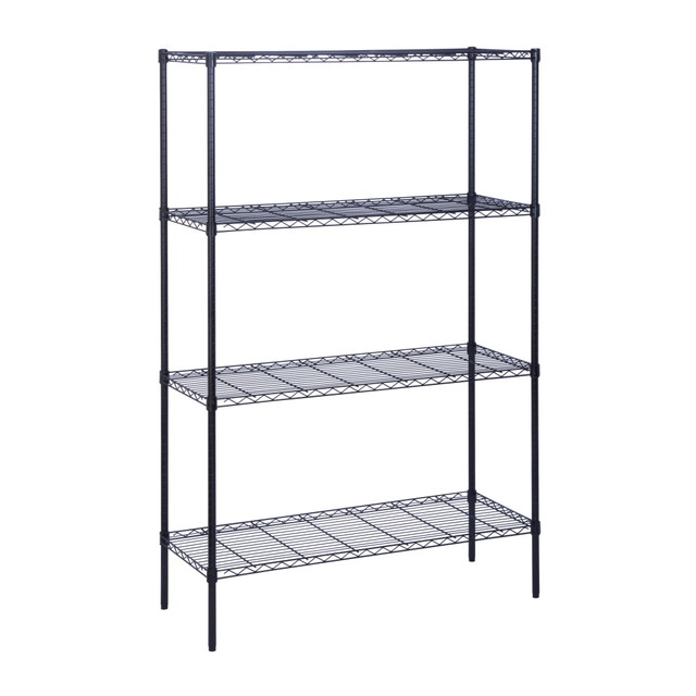 HONEY-CAN-DO INTERNATIONAL, LLC Honey Can Do SHF-09688 Honey-Can-Do Steel Adjustable Heavy-Duty Shelving Unit, 4-Tier, 72inH x 48inW x 18inD, Black