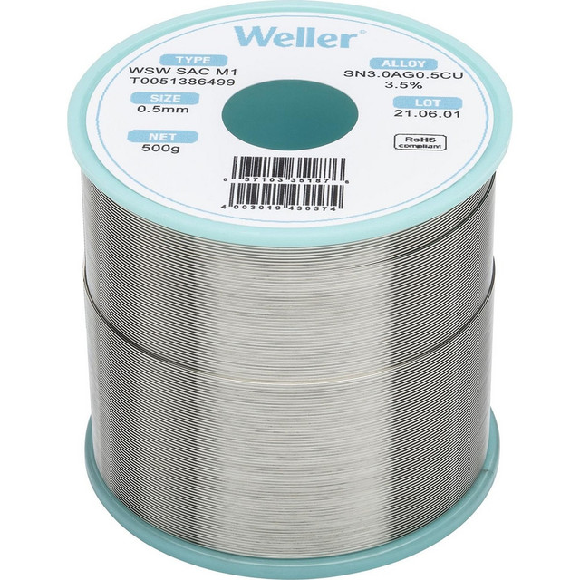 Weller T0051386499 Solder; Solder Type: Lead Free ; Material: Alloy ; Container Type: Spool ; Container Size: 500 g ; Minimum Melting Temperature: 422.6 ; Maximum Melting Temperature: 429.8