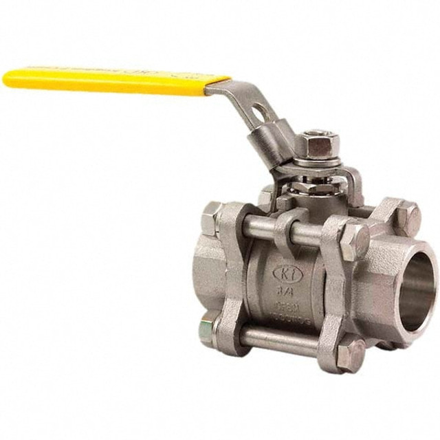 Merit Brass KSWV310FP-48 3-Piece Manual Ball Valve: 3" Pipe, Full Port