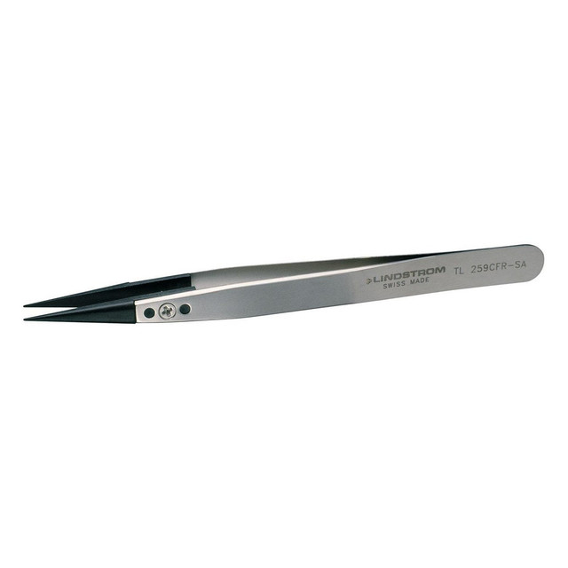 Lindstrom Tool 259SVR-SA Tweezers; Tweezer Type: Precision ; Pattern: Swiss ; Material: Stainless Steel ; Tip Type: Straight ; Tip Shape: Pointed ; Overall Length (Decimal Inch): 5.1250