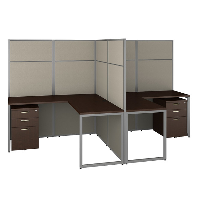 BUSH INDUSTRIES INC. EODH56SMR-03K Bush Business Furniture Easy Office 60inW 2-Person L-Shaped Cubicle Desk With Drawers And 66inH Panels, Mocha Cherry, Standard Delivery BUSH INDUSTRIES INC. EODH56SMR-03K Bush Business Furniture Easy Office 60inW 2-Person L-Shaped Cubicle Desk With Drawers And 66inH Panels, Mocha Cherry, Standard Delivery