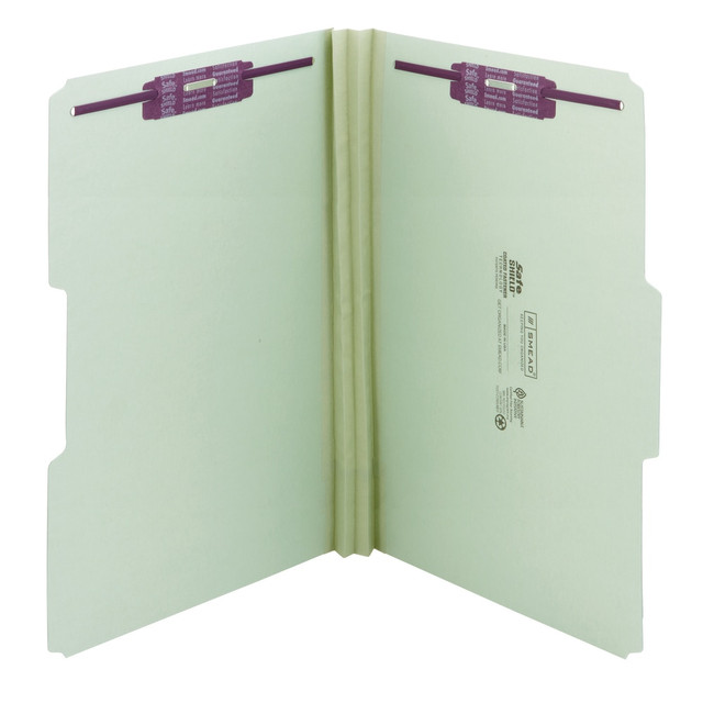 SMEAD MFG CO 2K2503-1&3 Smead Pressboard Fastener Folders With SafeSHIELD Fasteners, 2in Expansion, Legal Size, 100% Recycled, Gray/Green, Box Of 25 SMEAD MFG CO 2K2503-1&3 Smead Pressboard Fastener Folders With SafeSHIELD Fasteners, 2in Expansion, Legal Size, 100% Recycled, Gray/Green, Box Of 25
