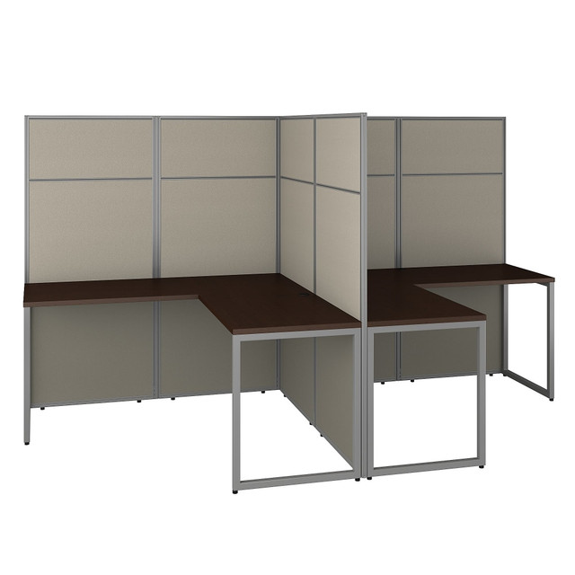 BUSH INDUSTRIES INC. EODH560MR-03K Bush Business Furniture Easy Office 60inW 2-Person L-Shaped Cubicle Desk Workstation With 66inH Panels, Mocha Cherry, Standard Delivery BUSH INDUSTRIES INC. EODH560MR-03K Bush Business Furniture Easy Office 60inW 2-Person L-Shaped Cubicle Desk Workstation With 66inH Panels, Mocha Cherry, Standard Delivery