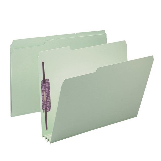 SMEAD MFG CO 2K3403-1&3 Smead Pressboard Fastener Folders With SafeSHIELD Coated Fasteners, 3in Expansion, Letter Size, 100% Recycled, Gray/Green, Box Of 25 SMEAD MFG CO 2K3403-1&3 Smead Pressboard Fastener Folders With SafeSHIELD Coated Fasteners, 3in Expansion, Letter Size, 100% Recycled, Gray/Green, Box Of 25